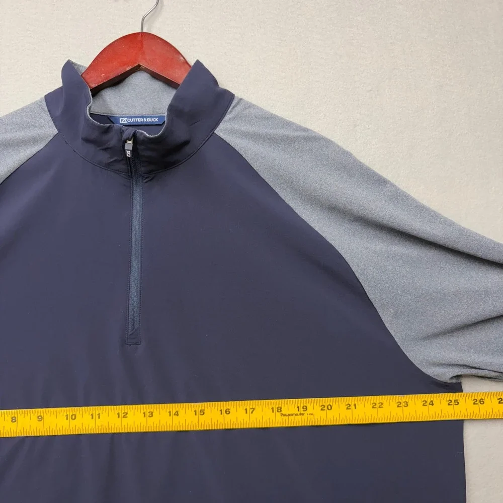 Cutter & Buck Pullover Mens XL Blue MCC00006 Quarter Zip Performance Stretch